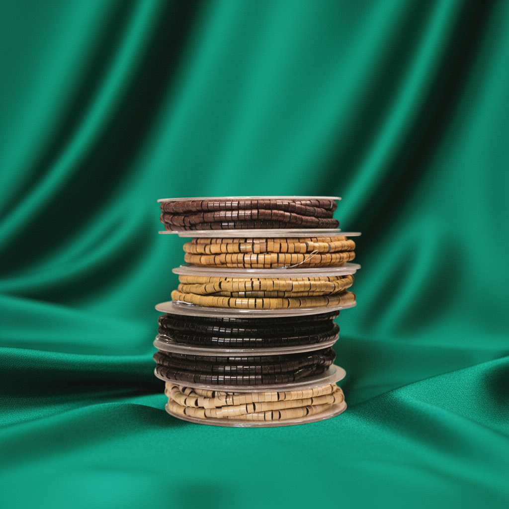 Micro Bead on Emerald Silk - Image 1