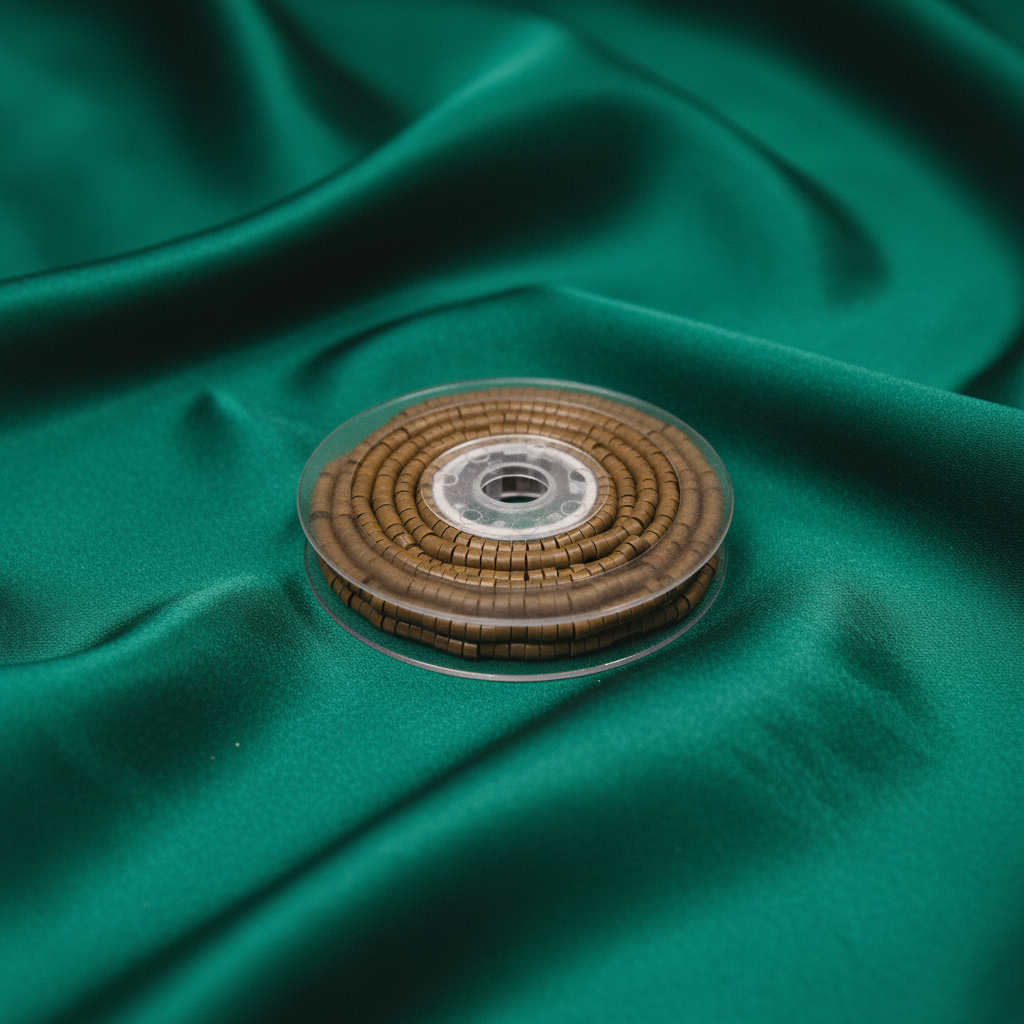 Micro Bead on Emerald Silk - Image 5