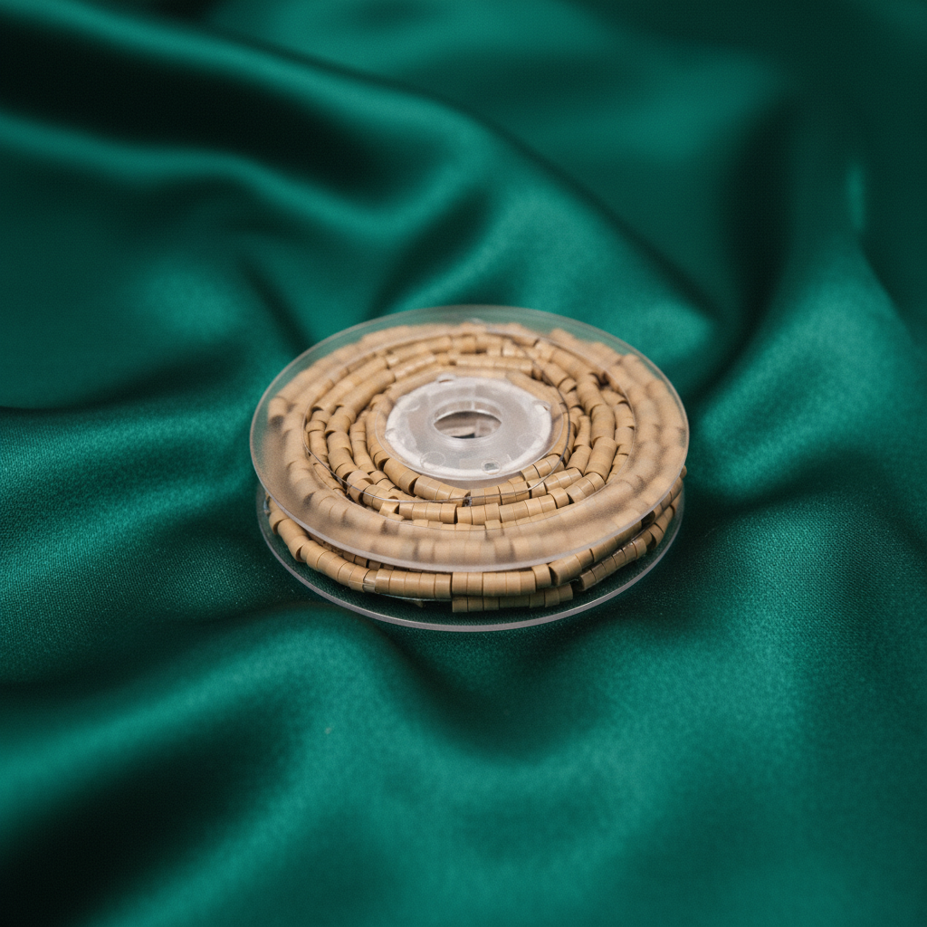 Micro Bead on Emerald Silk - Image 6
